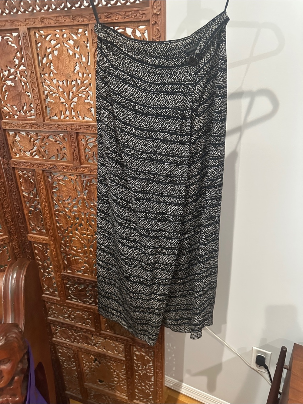 Black and White Patterned Maxi Skirt